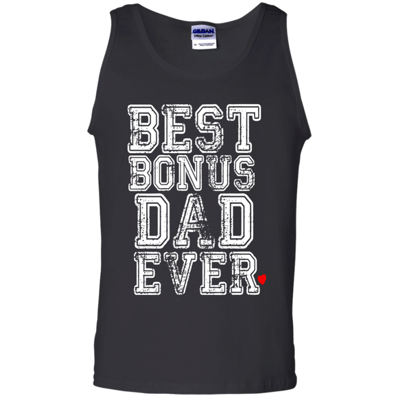 Best Bonus Dad Ever - Stepdad Step Father Day Varsity Tank Top - TEEEVER - Black / S- Sleeveless -TeeEver.com
