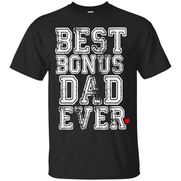 Best Bonus Dad Ever - Stepdad Step Father Day VarsityT-Shirt - TEEEVER - Black / S- Short Sleeve -TeeEver.com