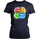 Autism Awareness Light it up Blue Ladies T shirt