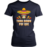 Sombrero Skull Turn Down Por Que Cinco De Mayo Party - Ladies T shirt