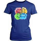 Autism Awareness Light it up Blue Ladies T shirt