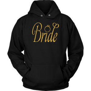 Womens Bride - Bachelorette Party Faux Gold With Ring - Hoodie