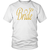 Womens Bride - Bachelorette Party Faux Gold With Ring - T shirt