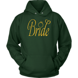 Womens Bride - Bachelorette Party Faux Gold With Ring - Hoodie