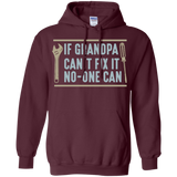 Mens If Grandpa Can't Fix It No-one Can - Father's Day Gift Pullover Hoodie - Maroon / Small- Sweatshirts -TeeEver.com