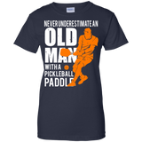Mens Never Underestimate Old Man with Pickleball Paddle Men/Women T shirt
