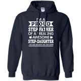 Men's Proud Step-Father of Awesome Step-Daughter Fathers Day Hoodie - TEEEVER - Navy / S- Hoodies -TeeEver.com