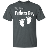 Papa First Fathers Day Dad T-Shirt - TEEEVER - Dark Heather / S- Short Sleeve -TeeEver.com