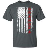 Father's Day Gift American red Grandpa flag T-Shirt - TEEEVER - Dark Heather / S- T-Shirts -TeeEver.com