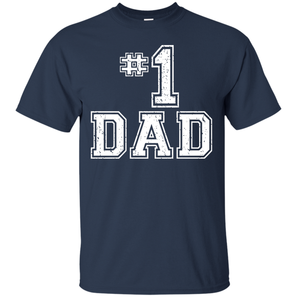 #1 Dad Number One Father's Day Vintage Style T-Shirt - TEEEVER - Navy / S- Short Sleeve -TeeEver.com