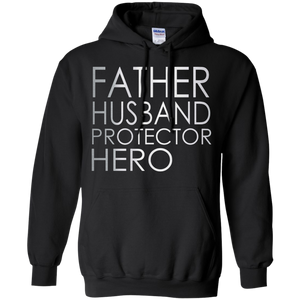 father's day - Father Husband Protector Hero Hoodie - TEEEVER - Black / S- Hoodies -TeeEver.com