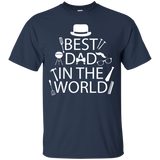 Best Dad In The World Fathers Day Tee BBQ Tools Hat T-Shirt - TEEEVER - Navy / S- Short Sleeve -TeeEver.com