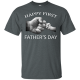 Happy first - Father's Day T-Shirt - TEEEVER - Dark Heather / S- Short Sleeve -TeeEver.com