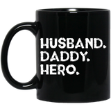 Men's Husband daddy hero - gift dad or husband father's day - Mug - TEEEVER - Black 11 oz. Mug / Black / One Size- Apparel -TeeEver.com