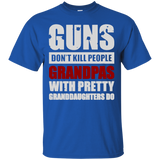 Guns Don't Kill Grandpas With Pretty Granddaughters Do Fathers Day Gift T-Shirt - TEEEVER - Royal / S- Short Sleeve -TeeEver.com