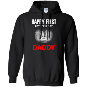 Happy First Fathers Day Daddy - funny Hoodie - TEEEVER - Black / S- Hoodies -TeeEver.com