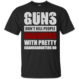 Guns Don't Kill Grandpas With Pretty Granddaughters Do Fathers Day Gift T-Shirt - TEEEVER - Black / S- Short Sleeve -TeeEver.com