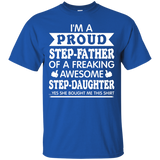 Men's Proud Step-Father of Awesome Step-Daughter Fathers Day T-Shirt - TEEEVER - Royal / S- Short Sleeve -TeeEver.com