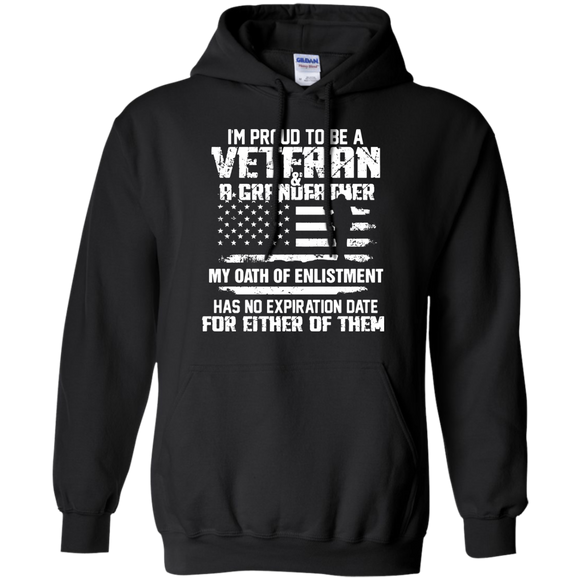 Veteran Proud To Be A Veteran A Grandfather Hoodie - TEEEVER - Black / S- Sweatshirts -TeeEver.com