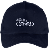 Life is Good Shirt Bicycle - Five Panel Twill Cap - Navy / One Size- Hats -TeeEver.com