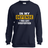 In My Defense I Was Left Unsupervised YOUTH Tshirt/LS/Sweatshirt/Hoodie.