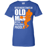 Mens Never Underestimate Old Man with Pickleball Paddle Men/Women T shirt