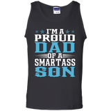 Men's Proud Dad Of A Smartass Son - Gifts Fathers Day Tank Top - TEEEVER - Black / S- Sleeveless -TeeEver.com