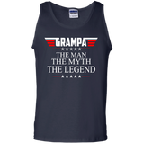 Men's Grampa The Man The Myth The Legend Father's Day Tank Top - TEEEVER - Navy / S- Sleeveless -TeeEver.com