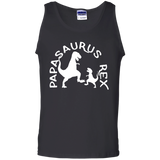 Mens Mens Papasaurus Rex Daddy Saurus Tank Top - TEEEVER - Black / S- T-Shirts -TeeEver.com