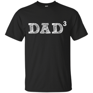 Men's Dad3 Three Kids Father's Day Father of Three T-Shirt - TEEEVER - Black / S- Short Sleeve -TeeEver.com