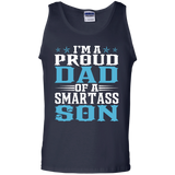 Men's Proud Dad Of A Smartass Son - Gifts Fathers Day Tank Top - TEEEVER - Navy / S- Sleeveless -TeeEver.com