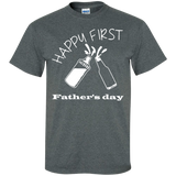 Happy first Father's day T-Shirt - Dark Heather / S- Short Sleeve -TeeEver.com