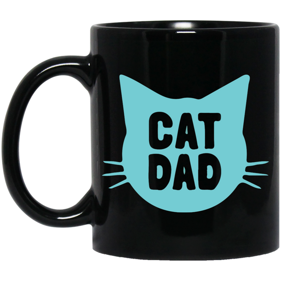 Cat Dad - Father's Gifts idea - Mugs - Black 11 oz. Mug / Black / One Size- Apparel -TeeEver.com