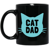 Cat Dad - Father's Gifts idea - Mugs - Black 11 oz. Mug / Black / One Size- Apparel -TeeEver.com