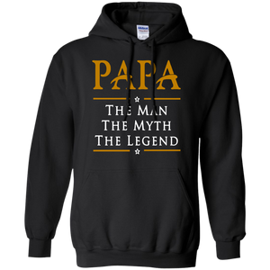 Papa the man myth legend father's day - son gift Hoodie - TEEEVER - Black / S- Sweatshirts -TeeEver.com