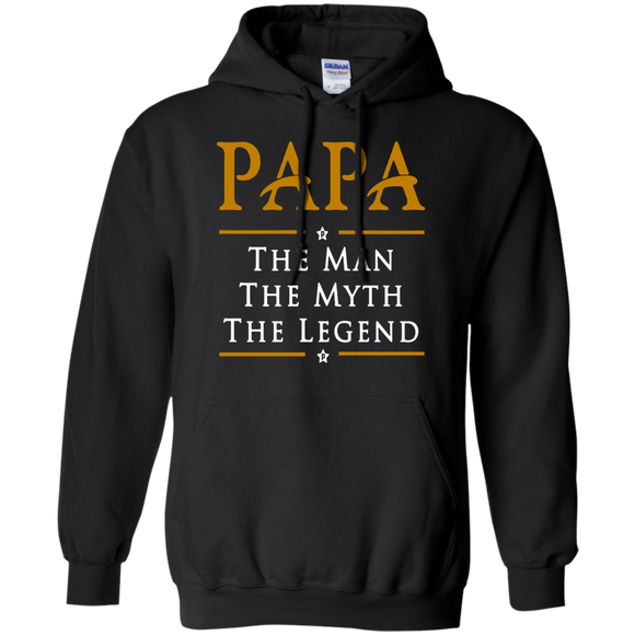 Papa the man myth legend father's day - son gift Hoodie - TEEEVER - Black / S- Sweatshirts -TeeEver.com