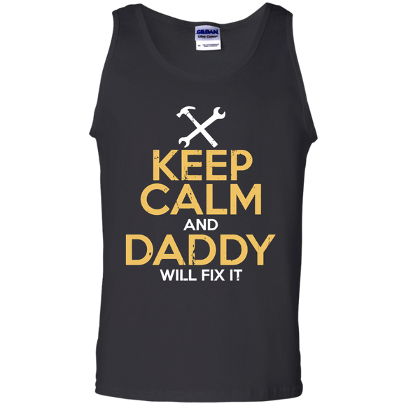 Keep Calm and Daddy Will Fix It - Tank Top - TEEEVER - Black / S- Sleeveless -TeeEver.com