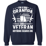 I'm A Dad Grandpa Veteran Father's Day Pullover Sweatshirt - Navy / Small- Sweatshirts -TeeEver.com