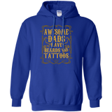 Awesome Dads Have Tattoos and Beards Funny Beard Hoodie - TEEEVER - Royal / S- Sweatshirts -TeeEver.com