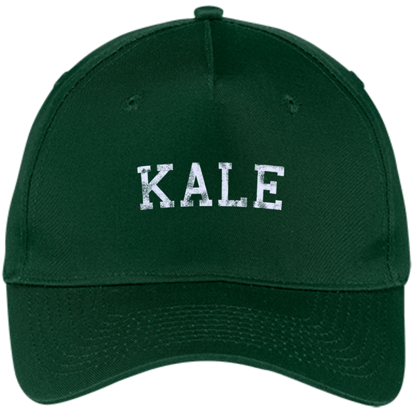 Retro Kale University Funny Vegan - Five Panel Twill Cap - Hunter / One Size- Hats -TeeEver.com