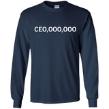 CEO,OOO,OOO - Millionaire Entrepreneur T-shirt Funny Business LS Ultra Cotton Tshirt - Navy / S- Long Sleeve -TeeEver.com