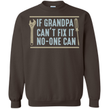 Mens If Grandpa Can't Fix It No-one Can - Father's Day Gift Pullover Sweatshirt - Dark Chocolate / Small- Sweatshirts -TeeEver.com