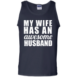 Men's My Wife Has An Awesome Husband - Father's Day Gift Tank Top - TEEEVER - Navy / S- Sleeveless -TeeEver.com