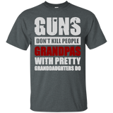 Guns Don't Kill Grandpas With Pretty Granddaughters Do Fathers Day Gift T-Shirt - TEEEVER - Dark Heather / S- Short Sleeve -TeeEver.com