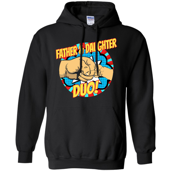 Fathers - Superhero Father Daughter Duo Dad Hoodie - TEEEVER - Black / S- Hoodies -TeeEver.com