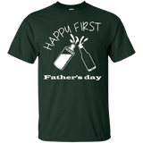 Happy first Father's day T-Shirt - Forest Green / S- Short Sleeve -TeeEver.com