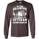 I'm A Dad Grandpa Veteran Father's Day LS T-Shirt - Dark Chocolate / Small- T-Shirts -TeeEver.com