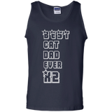Best Cat Dad Ever X2 Funny - Gift For Father's Day Tank Top - TEEEVER - Navy / S- Sleeveless -TeeEver.com