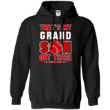 That's My GRANDSON Out There Baseball Mimi Gigi Papa Hoodie - TEEEVER - Black / S- Hoodies -TeeEver.com