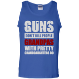Guns Don't Kill Grandpas With Pretty Granddaughters Do Fathers Day Gift Tank Top - TEEEVER - Royal / S- Sleeveless -TeeEver.com